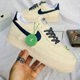 Giày Air Force 1 Sữa Viền Ghi Xanh  Siêu Cấp