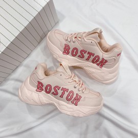 Giày MLB Big Ball Chunky P Boston Hồng Nhạt Rep 11