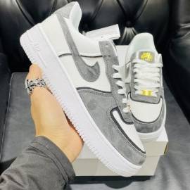 Giày Nike Air Force 1 Da Lộn Xám Chuột Siêu Cấp