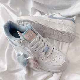 Nike Air Force 1 Low LV8 GS Double Swoosh Blue Pink Siêu Cấp