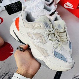 Nike M2K Tekno Trắng Xám Gót Cam Rep 11