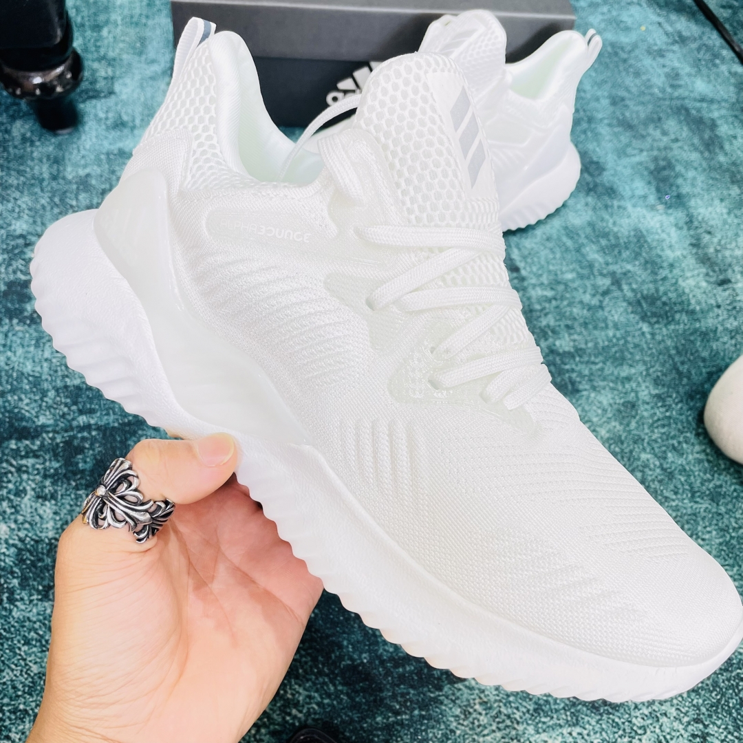 Adidas alpha sales bounce cream white