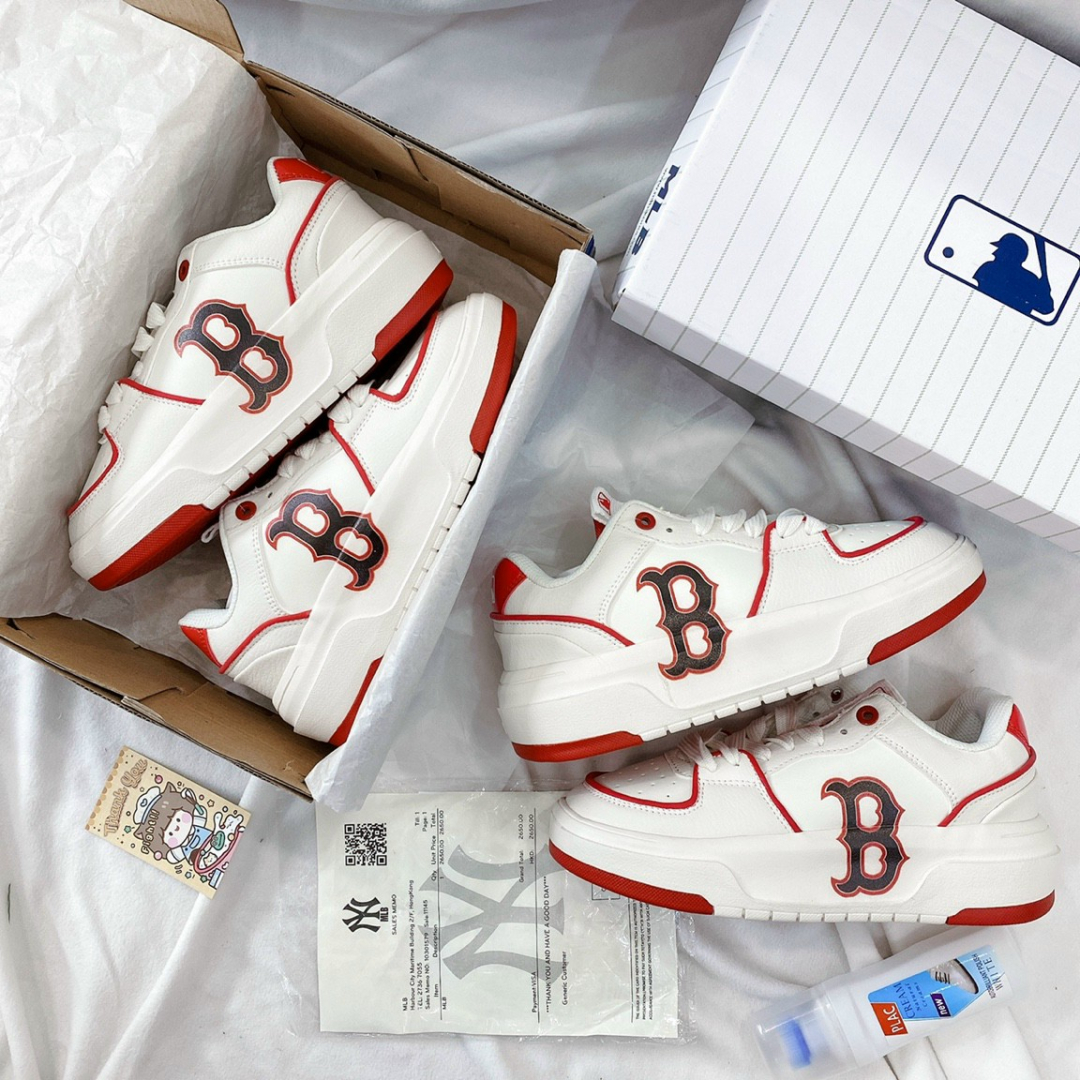 Giày MLB Boston 2021 rep 11 trắng chữ đỏ cực rẻ  Góc Của Nhỏ