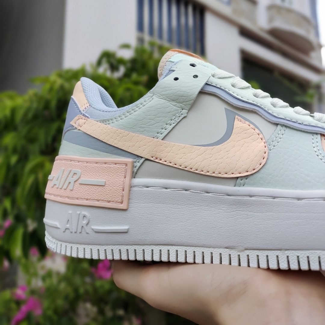 GiÃ y NIKE AIR FORCE 1 SHADOW BARELY GREEN CRIMSON TINT