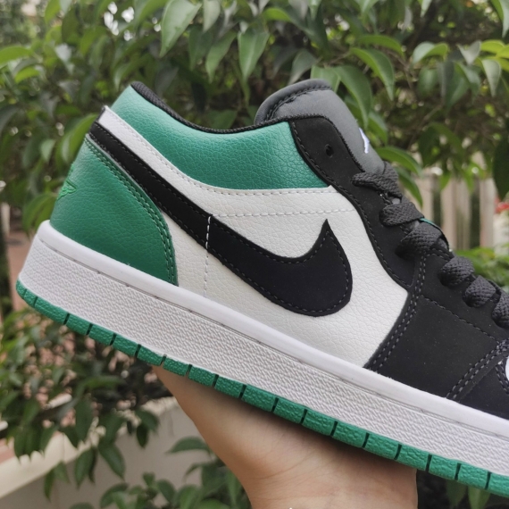 Nike Air Jordan 1 Mid White Green Black Basketball Shoes 852542-300 - Sepsport